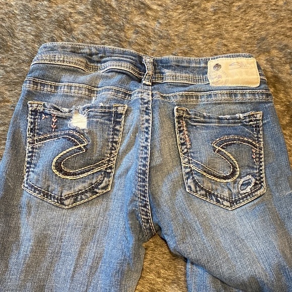 Silver suko  super stretch Aiko mid ankle distressed skinny jeans Sz 28 - Picture 11 of 15